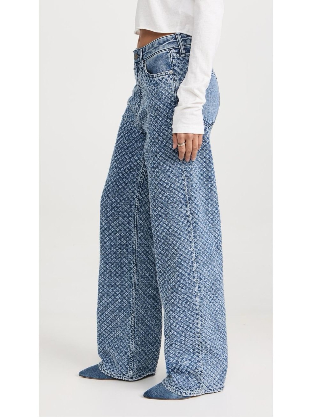 Rag & Bone Logan mid rise wide leg tweed denim